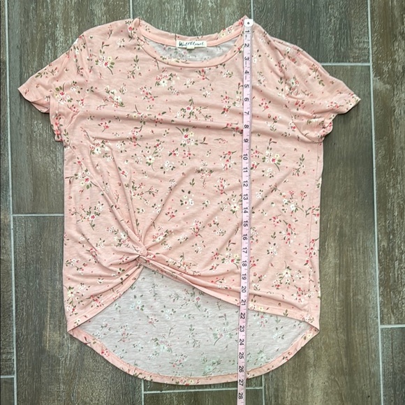 Wallflower Pink Floral Knot-Front Tee - Picture 6 of 6